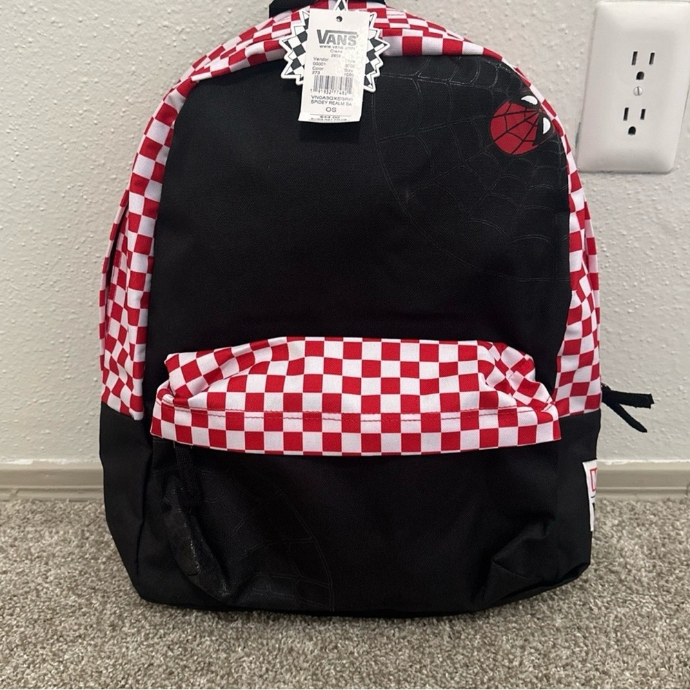 Vans Red and Black Checkered Backpack